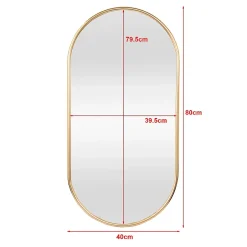 Helloshop26 Miroir mural ovale 40 x 80* Miroir Simple