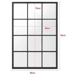 Helloshop26 Miroir mural rectangulaire 90 x 60 noir* Miroir Simple