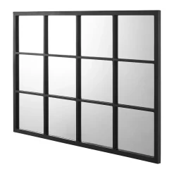 Helloshop26 Miroir mural rectangulaire 90 x 60 noir* Miroir Simple