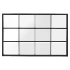Helloshop26 Miroir mural rectangulaire 90 x 60 noir* Miroir Simple