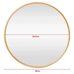 Helloshop26 Miroir mural rond 60 cm aluminium aluminium* Miroir Simple