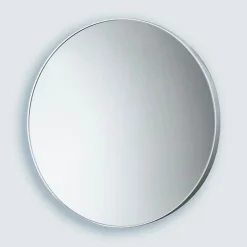 Kiamami Valentina Miroir Mural Rond 60 Cm Avec Cadre Blanc En Résine Thermoplastique