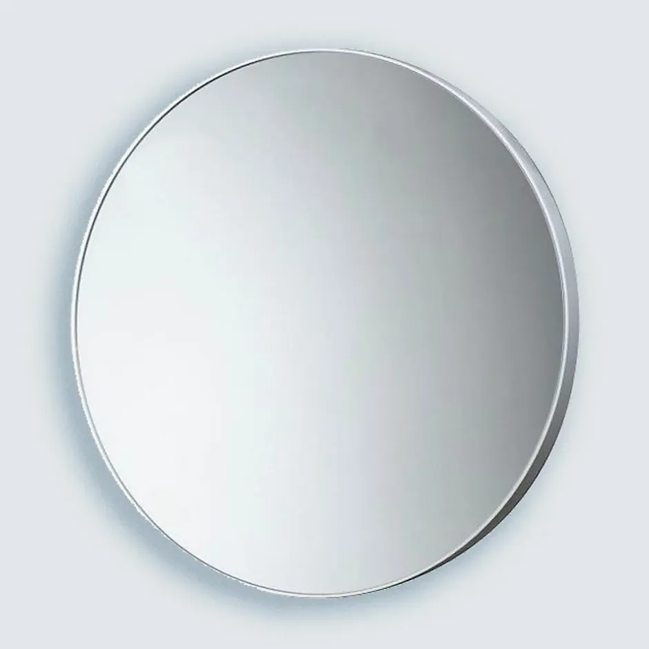 Kiamami Valentina Miroir Mural Rond 60 Cm Avec Cadre Blanc En Résine Thermoplastique