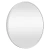 Helloshop26 Miroir mural rond 60 cm blanc blanc* Miroir Simple