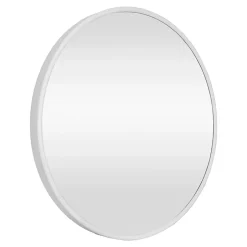 Helloshop26 Miroir mural rond 60 cm blanc blanc* Miroir Simple