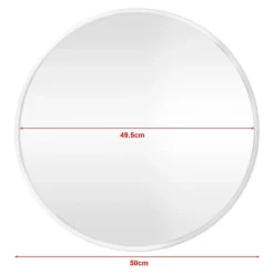 Helloshop26 Miroir mural rond 50 cm blanc blanc