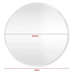 Helloshop26 Miroir mural rond 40 cm blanc blanc* Miroir Simple