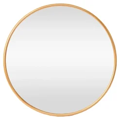 Helloshop26 Miroir mural rond 50 cm dore