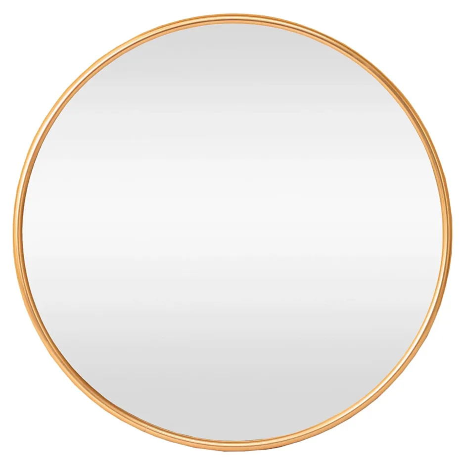 Helloshop26 Miroir mural rond 50 cm dore