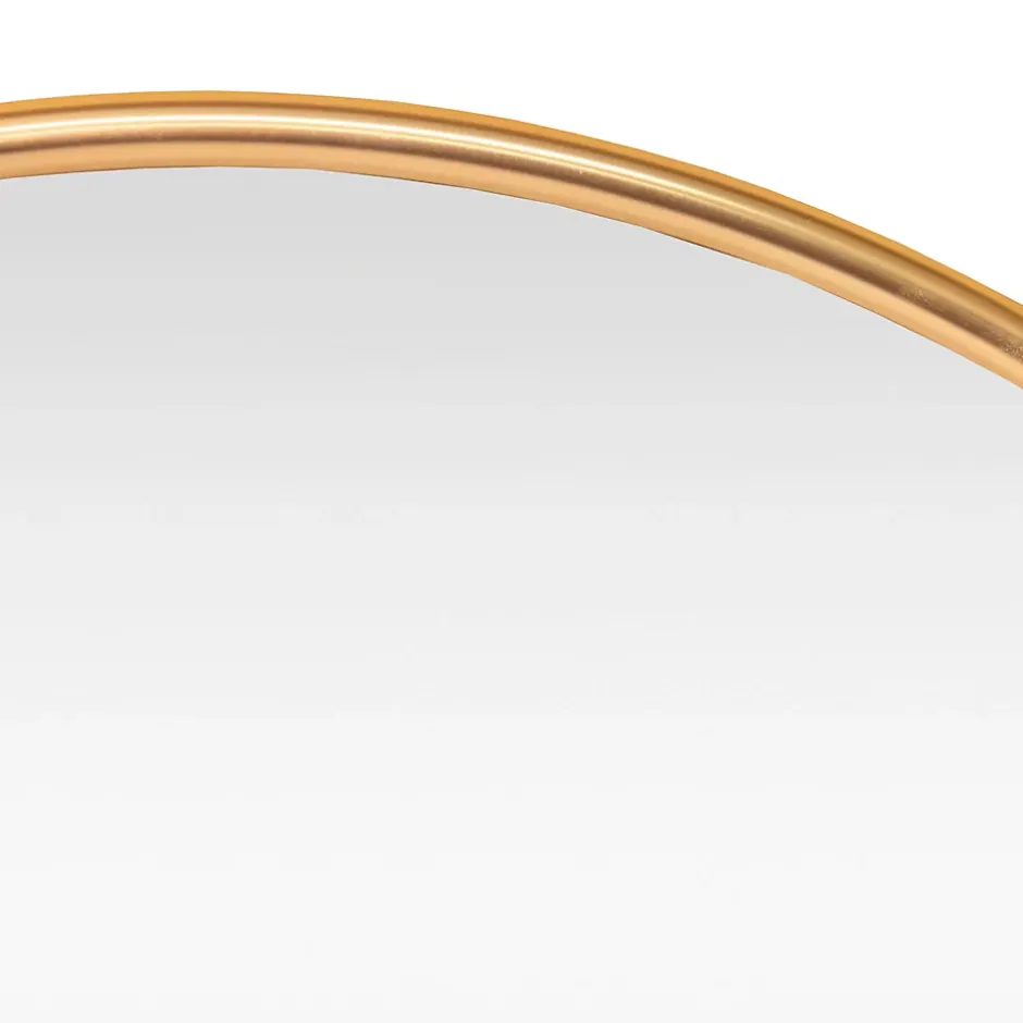 Helloshop26 Miroir mural rond 50 cm dore