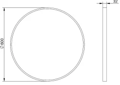 Bernstein Miroir mural rond design de salle de bain, cadre en aluminium, verre 4mm - 8232 - Couleur et Noir, 60cm