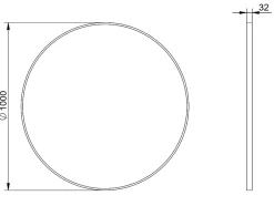Bernstein Miroir mural rond design de salle de bain, cadre en aluminium, verre 4mm - 8232 - Couleur et Blanc, 100cm* Miroir Simple