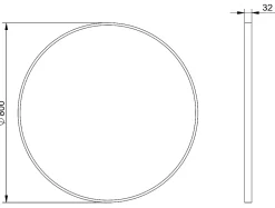 Bernstein Miroir mural rond design de salle de bain, cadre en aluminium, verre 4mm - 8232 - Couleur et Noir, 80cm