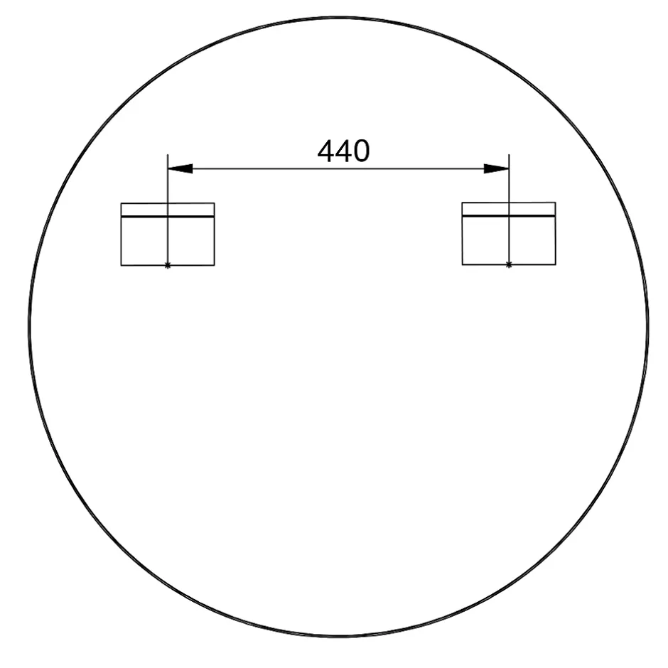 Bernstein Miroir mural rond design de salle de bain, cadre en aluminium, verre 4mm - 8232 - Couleur et Noir, 80cm