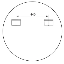 Bernstein Miroir mural rond design de salle de bain, cadre en aluminium, verre 4mm - 8232 - Couleur et Blanc, 80cm* Miroir Simple