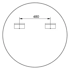 Bernstein Miroir mural rond design de salle de bain, cadre en aluminium, verre 4mm - 8232 - Couleur et Noir, 100cm