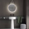 Bernstein Miroir mural rond salle de bain lumineux LED suspendu, fontion chauffante anti-buée et lumière réglable, Diamètre 60 cm, 2884