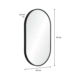 Mob-In Miroir ovale 40 x 70 cm PEPPER Noir* Miroir Simple