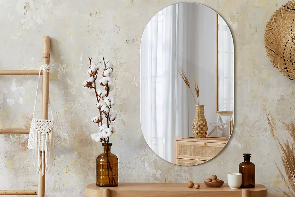 Tulup Miroir ovale 46x80 cm déco murale chambre 1 pièce* Miroir Simple