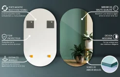 Tulup Miroir ovale 46x80 cm déco murale chambre 1 pièce* Miroir Simple