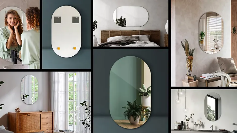 Tulup Miroir ovale 46x80 cm déco murale chambre 1 pièce* Miroir Simple