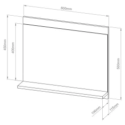 [En.Casa] Miroir pour salle de bains Krildihana 60 x 50 x 12 cm effet chêne en.casa* Miroir Simple