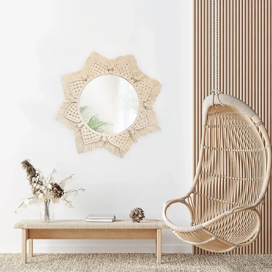 Rea MIROIR BOHO 322048 53CM BEIGE 55X55X1CM* Miroir Simple