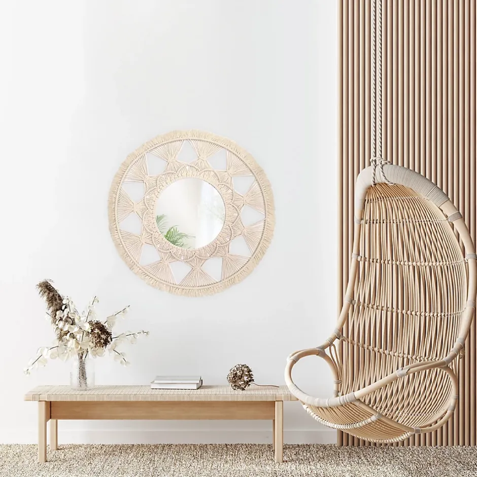 Rea MIROIR BOHO 322050 65CM BEIGE* Miroir Simple