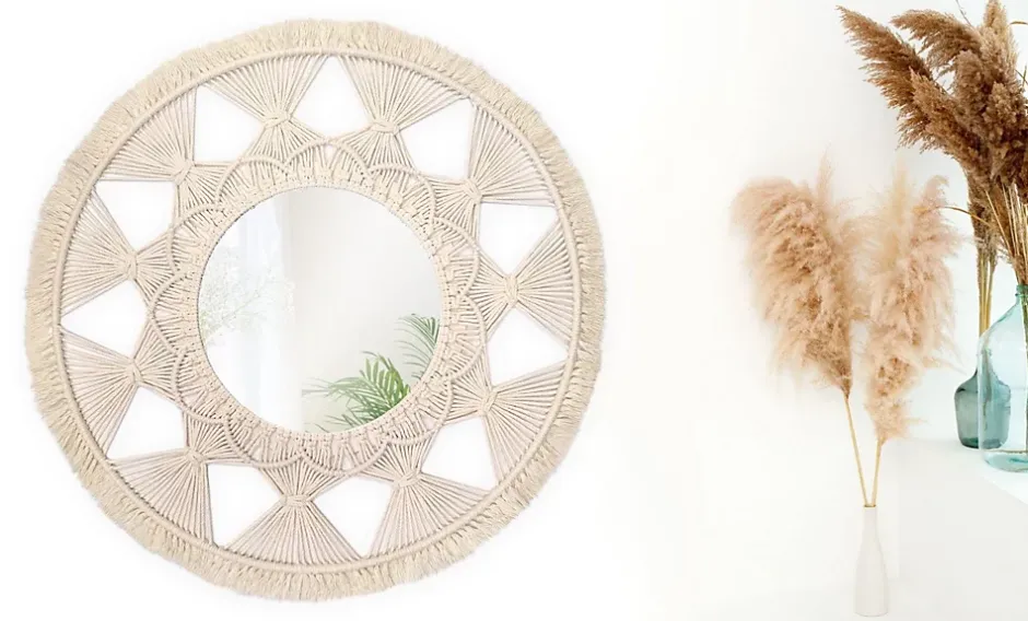 Rea MIROIR BOHO 322050 65CM BEIGE* Miroir Simple