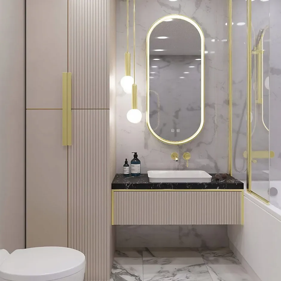 Rea MIROIR LED OVL GOLD 50X100CM 0