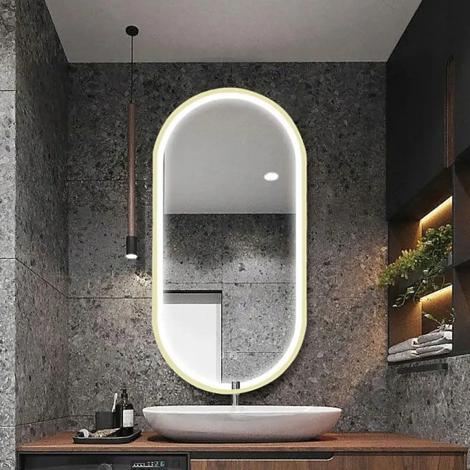 Rea MIROIR LED OVL GOLD 50X100CM 0
