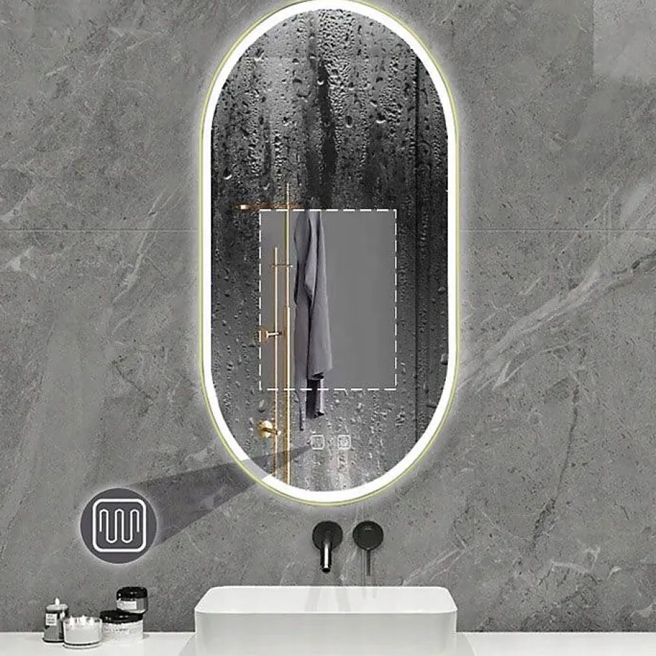 Rea MIROIR LED OVL GOLD 50X100CM 0