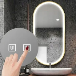 Rea MIROIR LED OVL GOLD 50X100CM 0