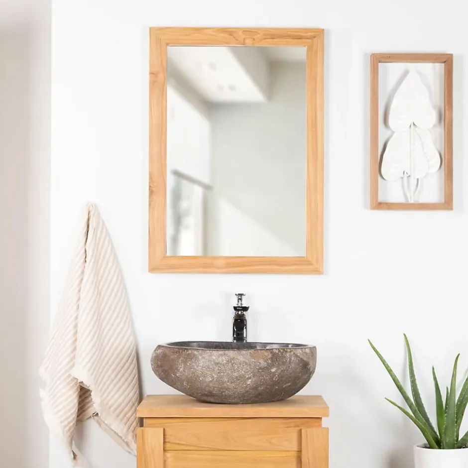 Wanda Collection Miroir rectangle en teck massif 70x50 cm