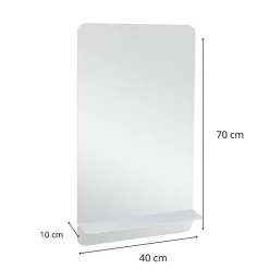 Mob-In Miroir rectangulaire 40 x 70 cm SIMONA avec tablette en métal