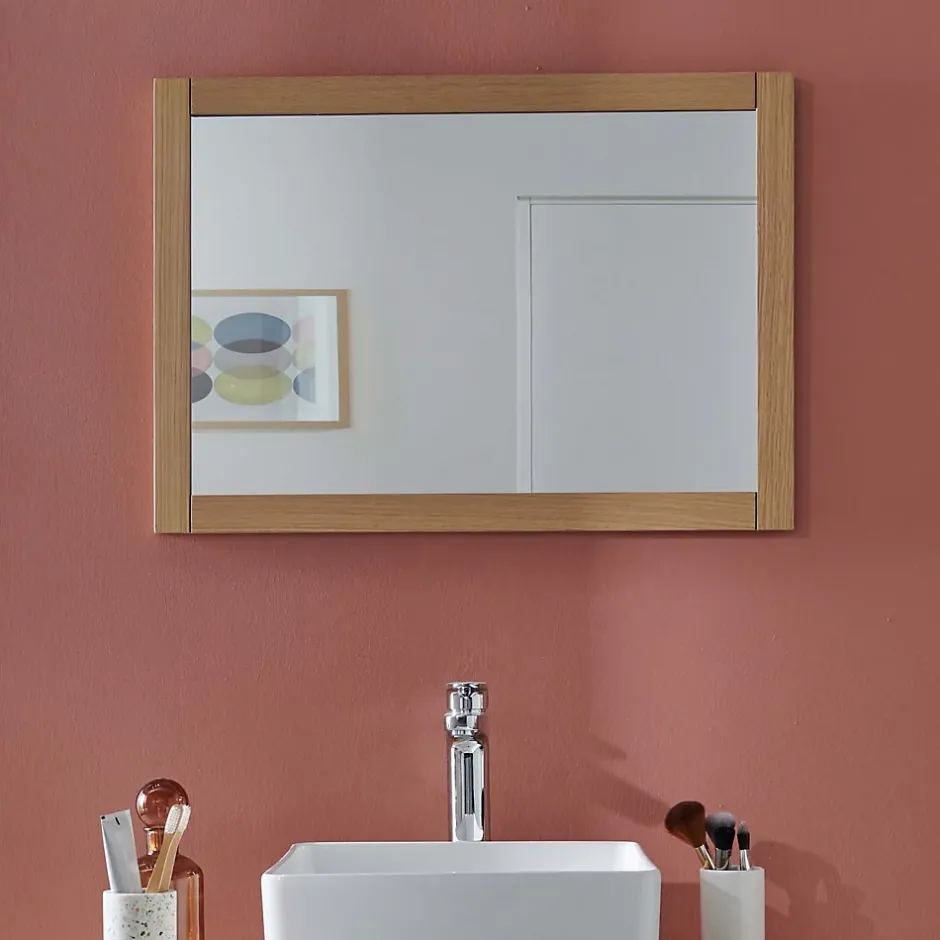 Mob-In Miroir rectangulaire en bois 50 x 70 cm ATOLL* Miroir Simple