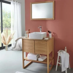 Mob-In Miroir rectangulaire en bois 50 x 70 cm ATOLL* Miroir Simple