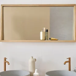Berah Getah Miroir rectangulaire en chêne massif* Miroir Simple