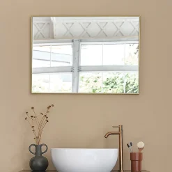 Berah Getah Miroir rectangulaire en métal doré* Miroir Simple