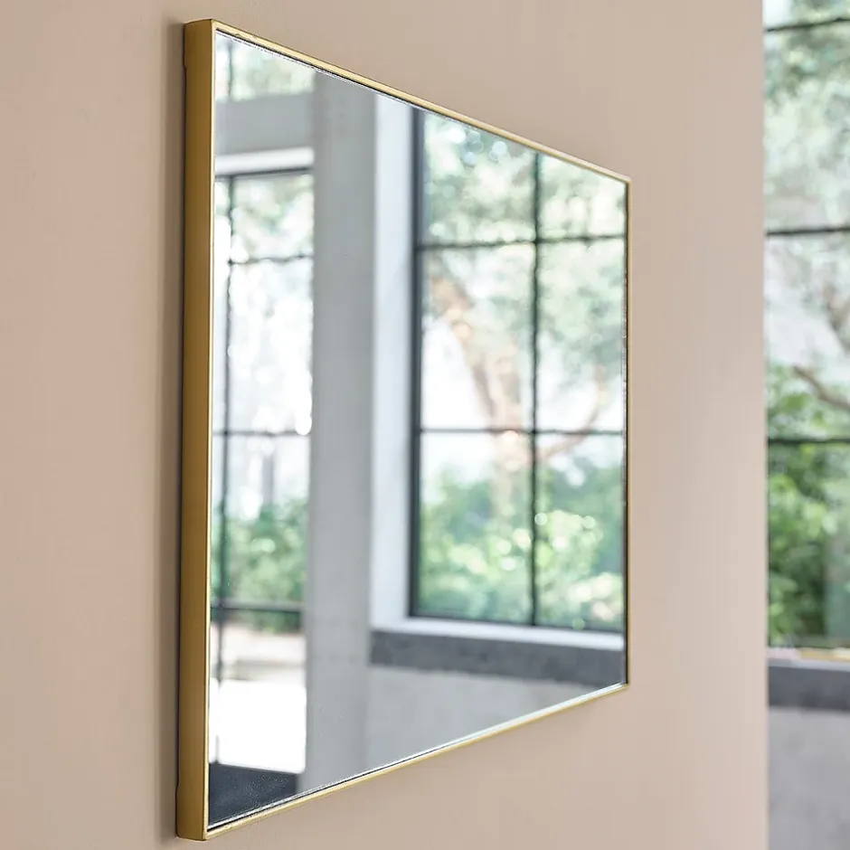 Berah Getah Miroir rectangulaire en métal doré* Miroir Simple