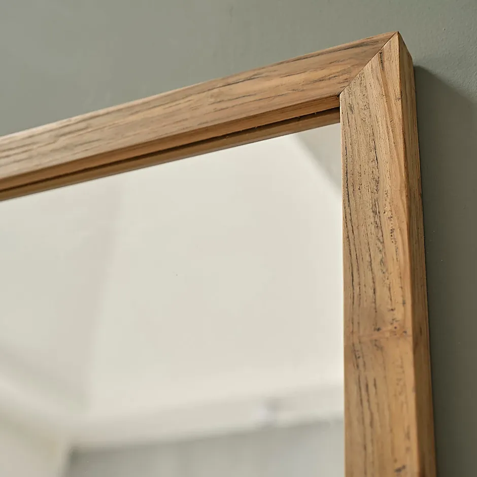 Berah Getah Miroir rectangulaire en teck recyclé massif* Miroir Simple