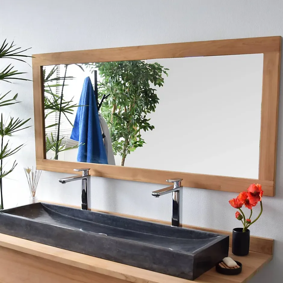 Wildwater Miroir rectangulaire en teck massif Lazy 150 x 70 cm* Miroir Simple