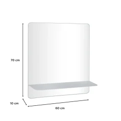 Mob-In Miroir rectangulaire SORRENTO avec tablette en métal* Miroir Simple