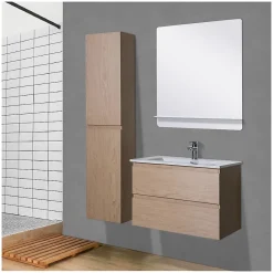 Mob-In Miroir rectangulaire SORRENTO avec tablette en métal* Miroir Simple