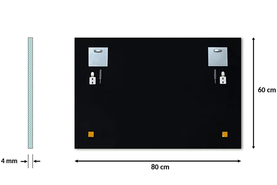 Tulup Miroir rectangulaire 80 x 60 cm Pour La Mise En Beauté