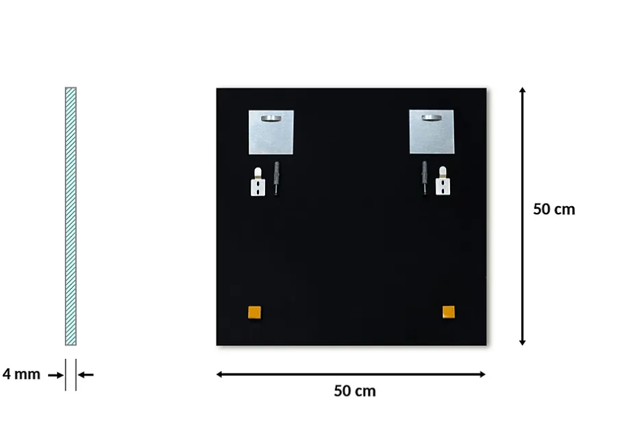 Tulup Miroir rectangulaire 50 x 50 cm Pour Le Maquillage