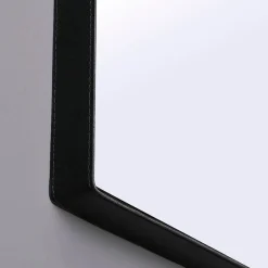 Kiamami Valentina Miroir Rectangulaire 70X50 Cm Avec Cadre En Cuir Noir Design Moderne* Miroir Grossissant