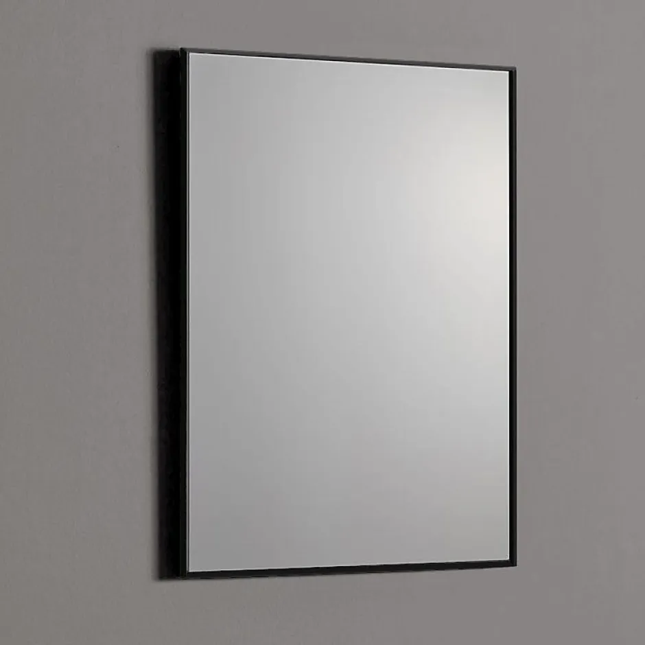 Kiamami Valentina Miroir Rectangulaire 50X70 Cm Avec Cadre En Pvc Et Bordure Noire Mate