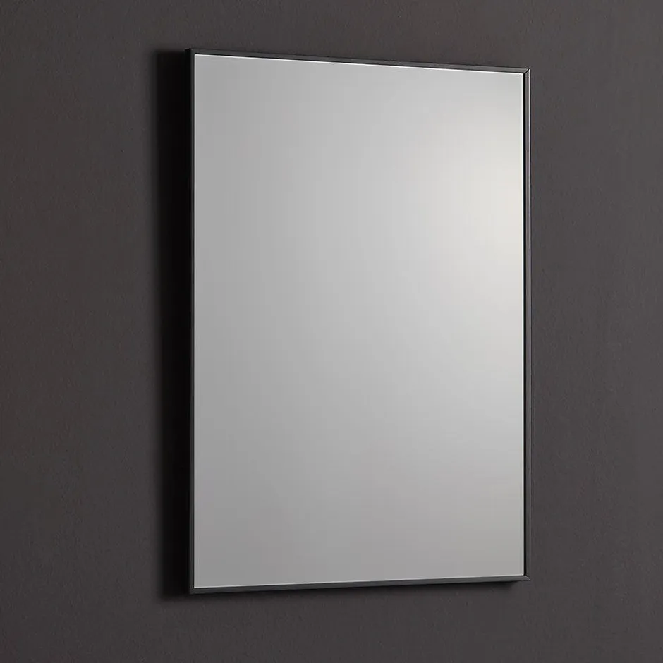 Kiamami Valentina Miroir Rectangulaire 50X70 Cm Avec Cadre En Pvc Et Bordure Noire Mate