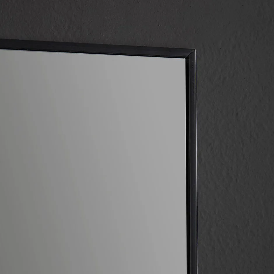 Kiamami Valentina Miroir Rectangulaire 50X70 Cm Avec Cadre En Pvc Et Bordure Noire Mate